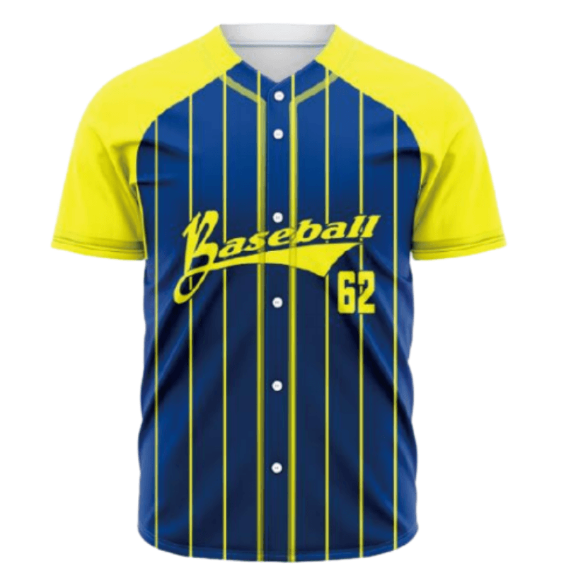 Navy‑Blue Short‑Sleeve Button‑up Baseball Jersey