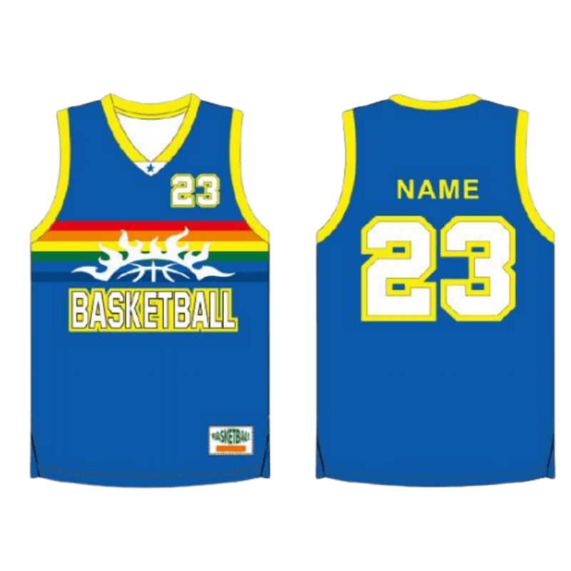 Vibrant Blue‑Yellow Basketball Jersey