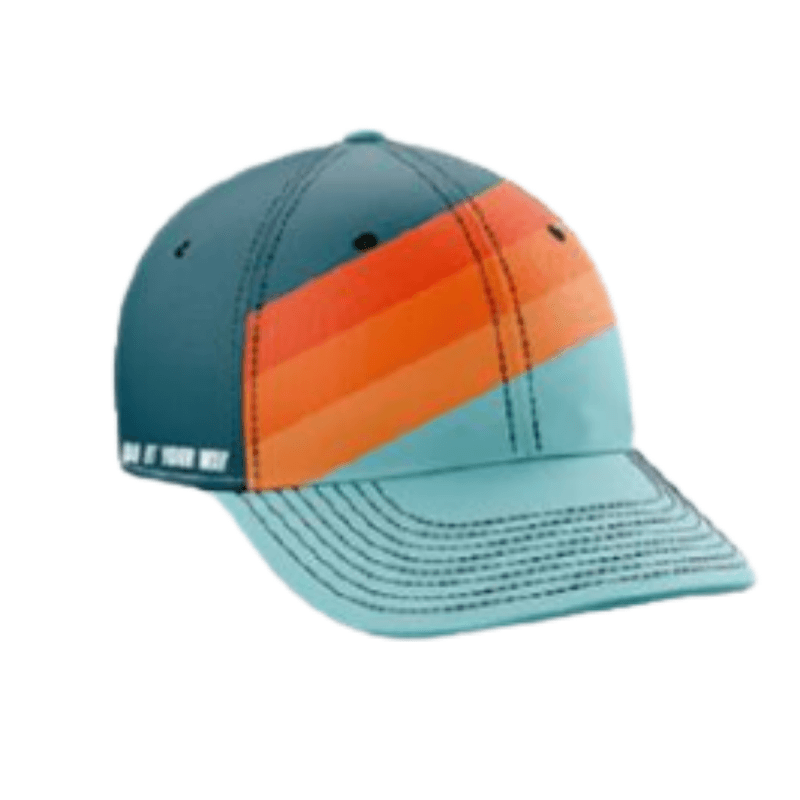 Teal‑Orange Structured Baseball Cap