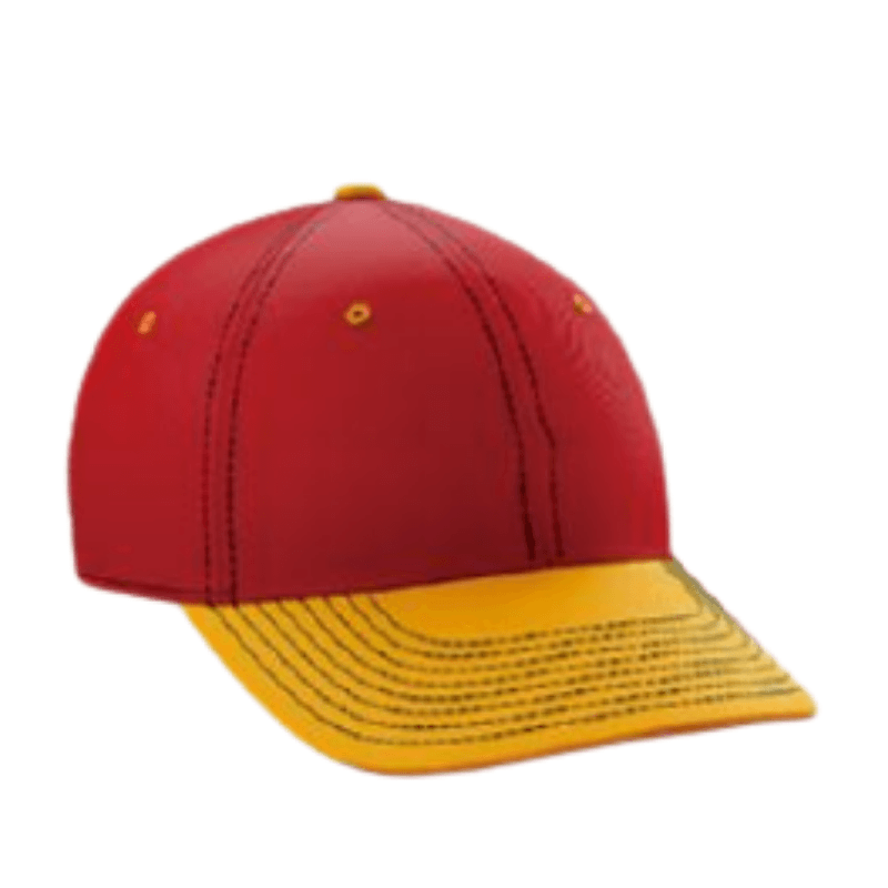 Red‑Gold Structured Baseball Cap